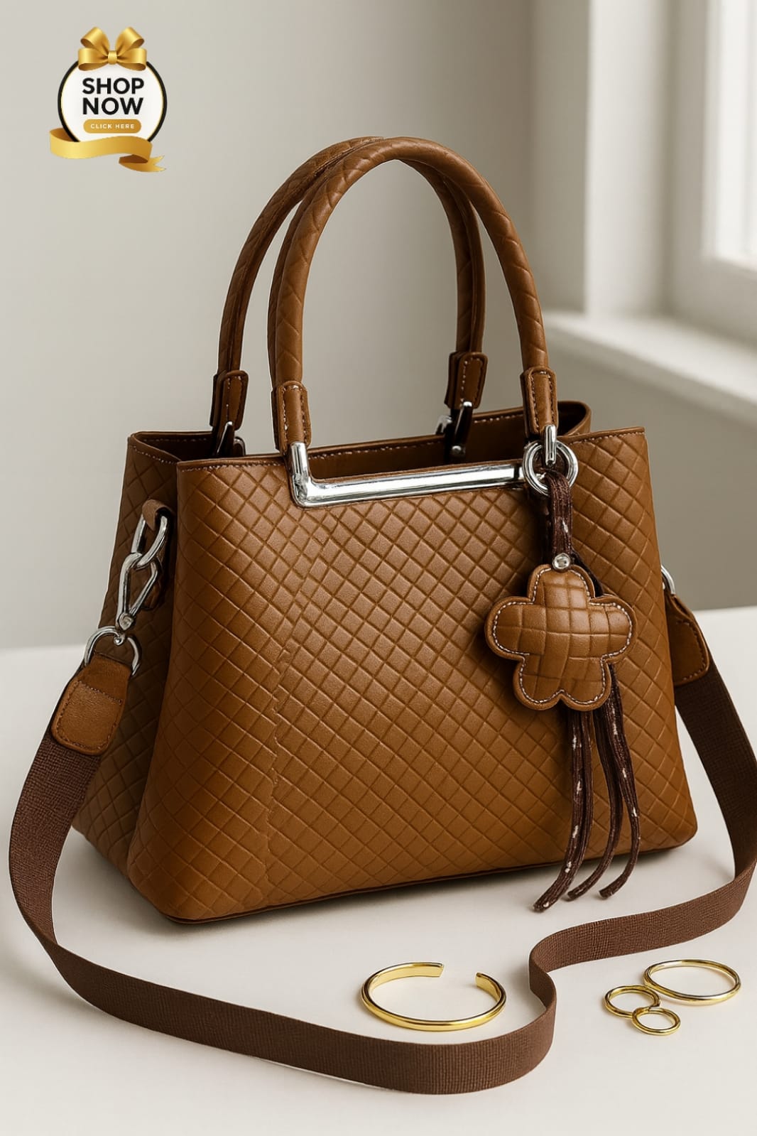 Luxury Quilted Ladies' Top Handle Satchel