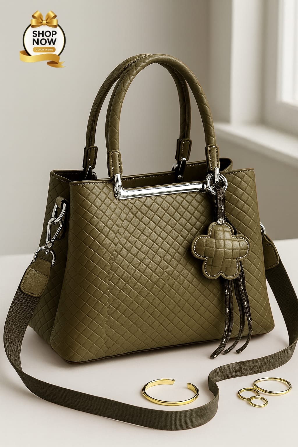 Luxury Quilted Ladies' Top Handle Satchel