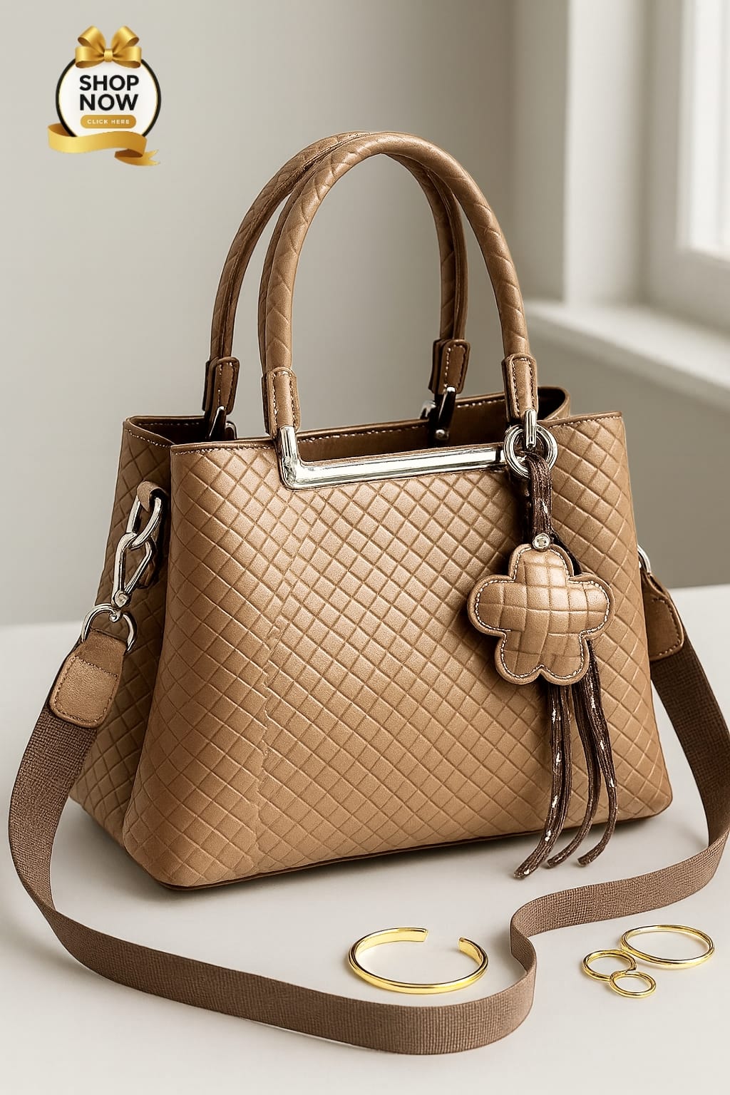 Luxury Quilted Ladies' Top Handle Satchel