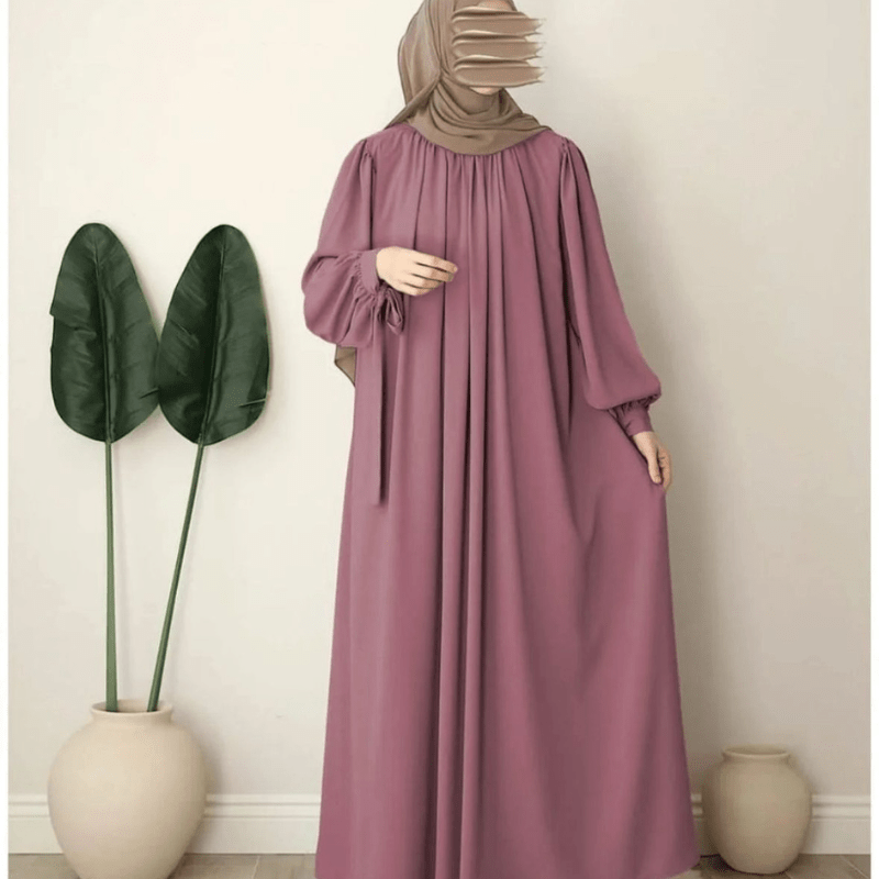 Premium Everyday Flowy Abaya – Soft Crepe Fabric, Relaxed Modest Fit
