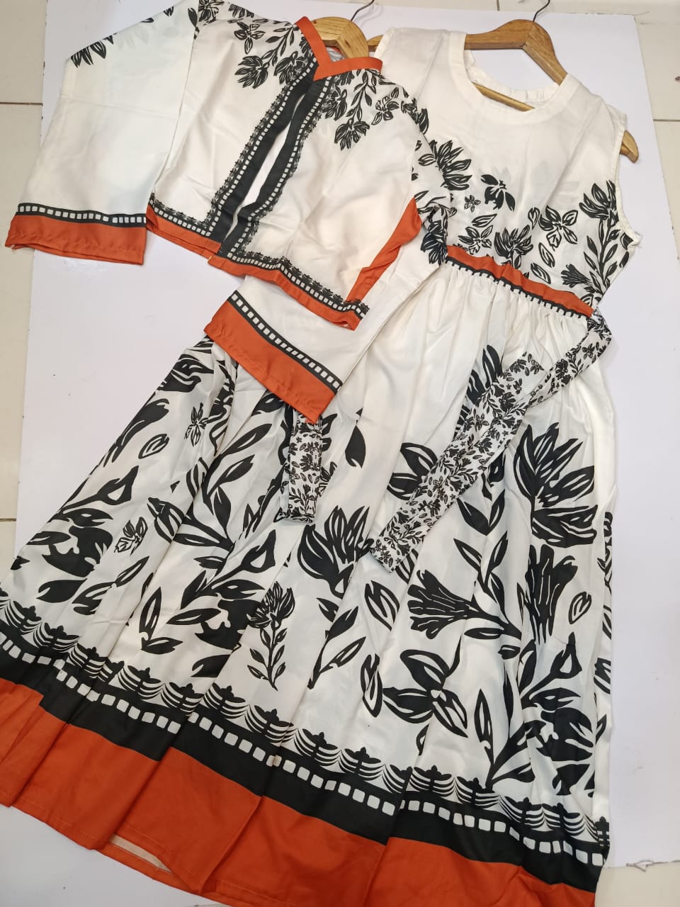 LULUSAR Printed Floral Frock & Koti - Elegant 2-Piece Dress