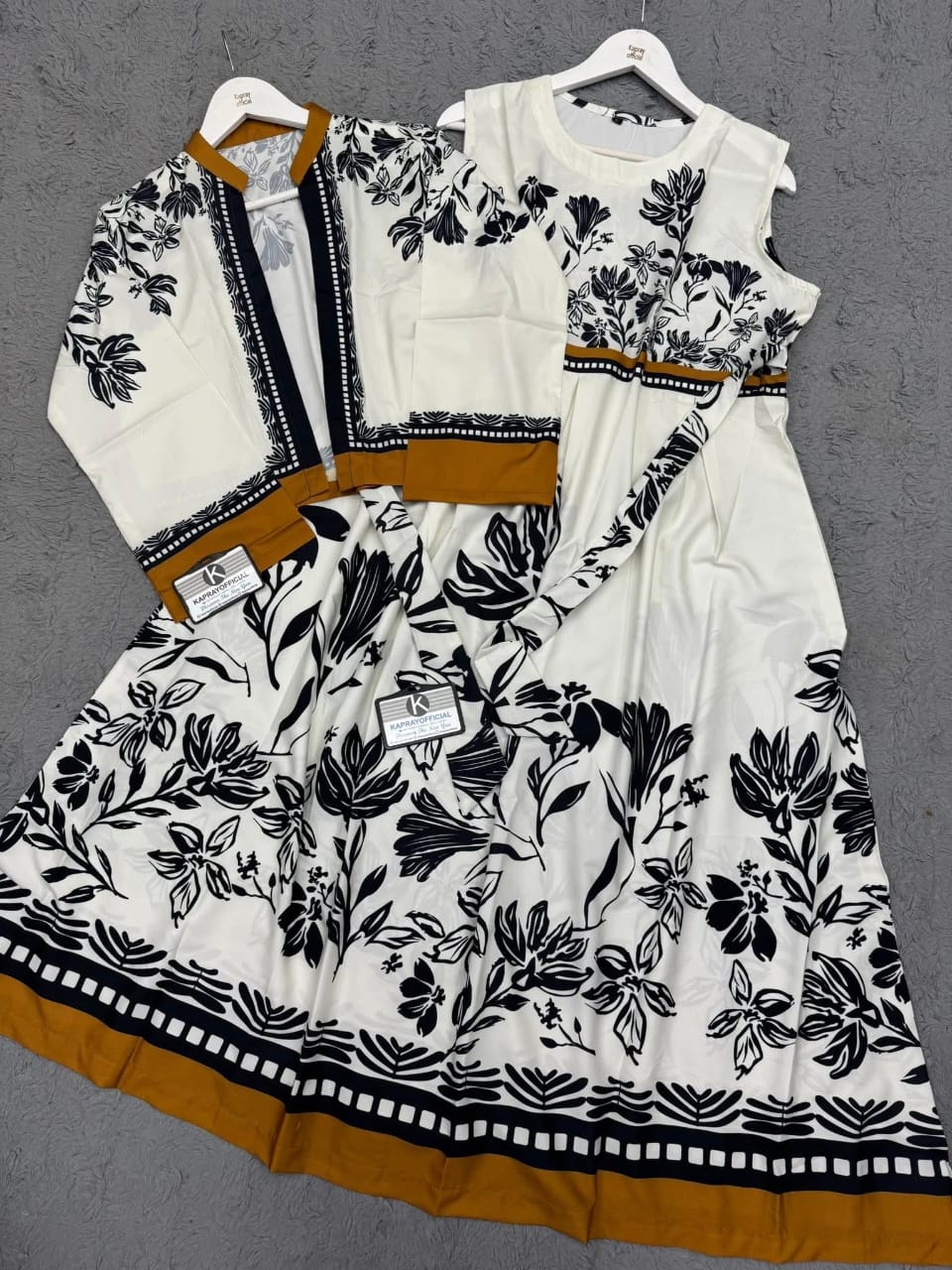 LULUSAR Printed Floral Frock & Koti - Elegant 2-Piece Dress