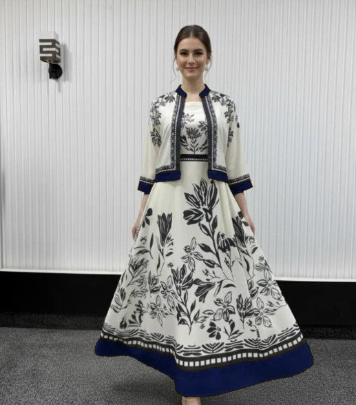 LULUSAR Printed Floral Frock & Koti - Elegant 2-Piece Dress