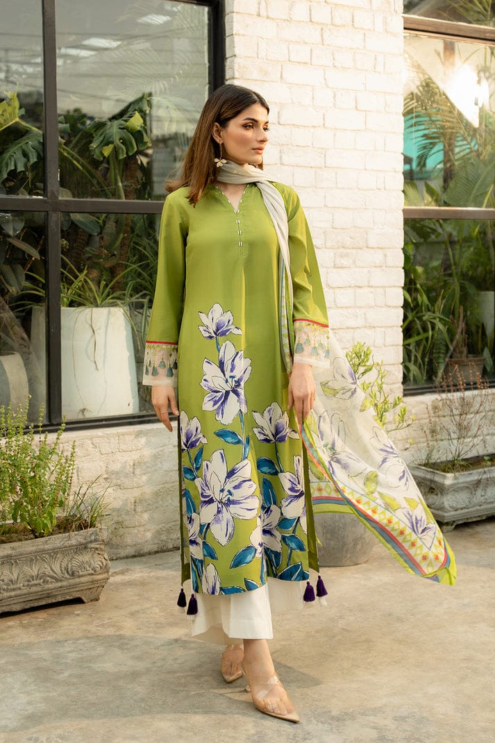 All-Over Floral Print Long Shirt & Trousers