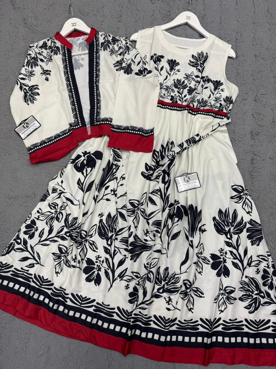 LULUSAR Printed Floral Frock & Koti - Elegant 2-Piece Dress