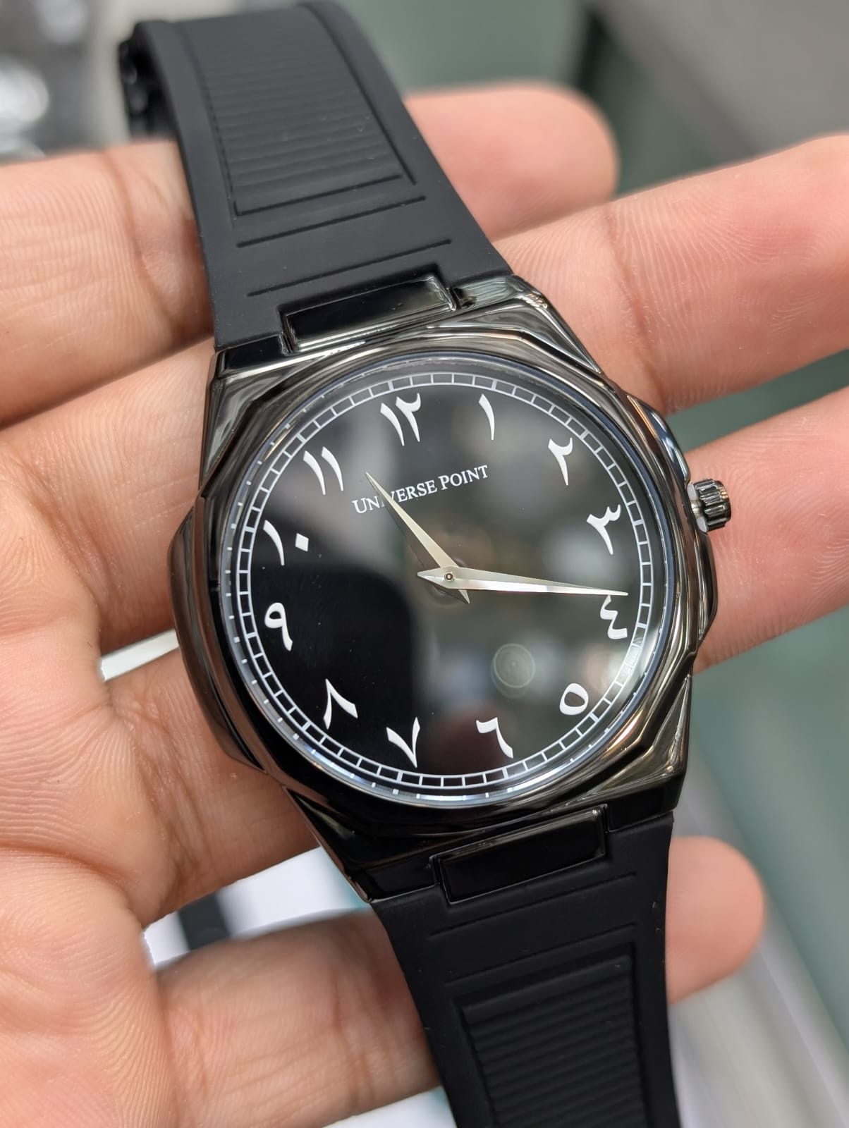 UNIVERSE POINT Slim Arabic Dial Watch - Rubber Strap with Magnetic Lock