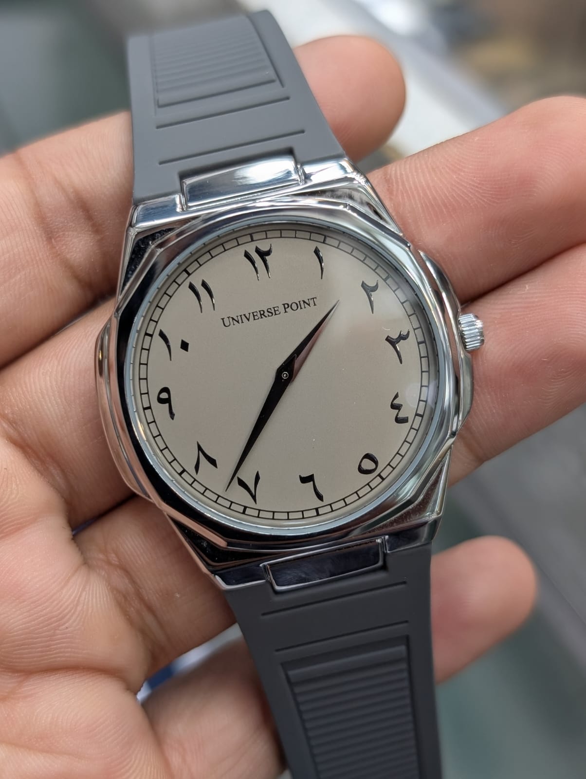 UNIVERSE POINT Slim Arabic Dial Watch - Rubber Strap with Magnetic Lock