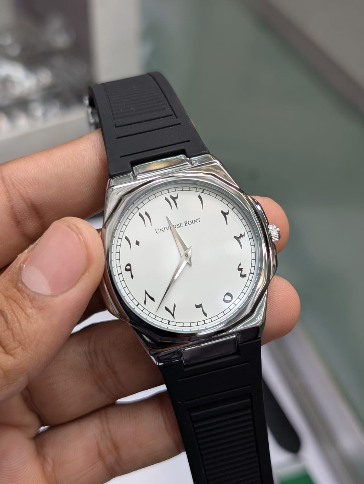 UNIVERSE POINT Slim Arabic Dial Watch - Rubber Strap with Magnetic Lock